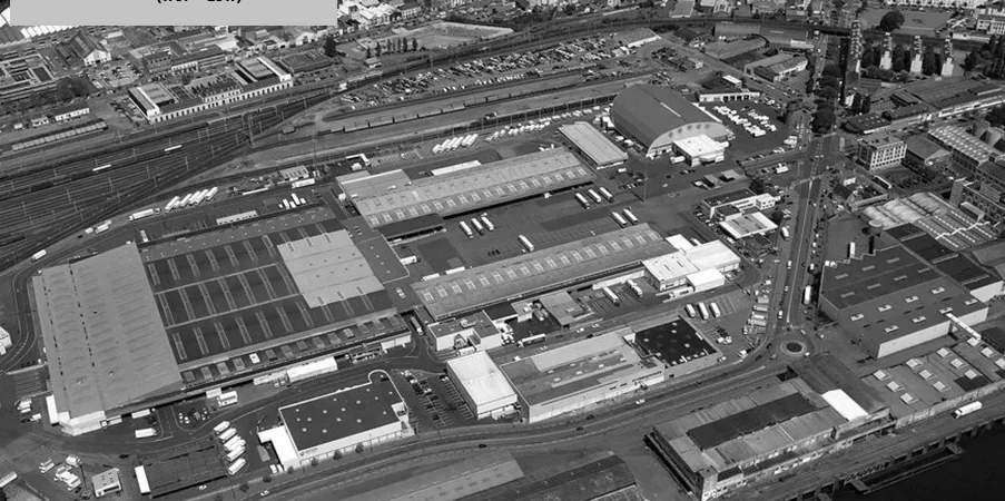 Vue aérienne du Marché d’Intérêt National sur l’île de Nantes